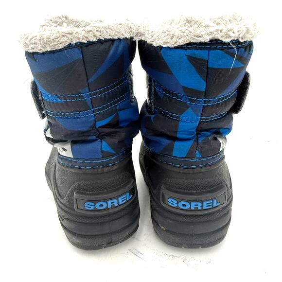 Sorel Kids Snow Commander Black & Blue Snow Boots Size 6 - Picture 5 of 7
